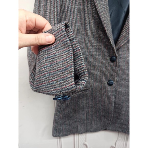 VTG EC Cross County‎ Fashions Womens 100% Pure Wool Blazer SZ 12 Navy Blue Lined - Picture 9 of 16